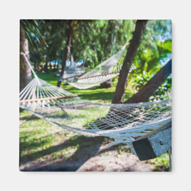 Hammock on the beach, Fiji Magnet (Front)