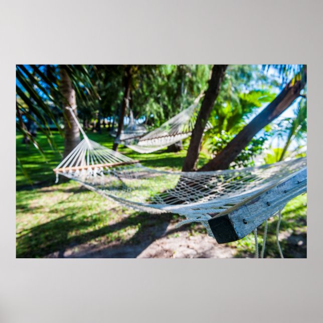 Hammock on the beach, Fiji Poster (Front)