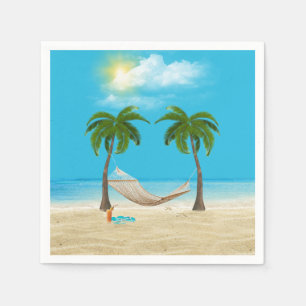 Hammock on Tropical Beach  Napkin