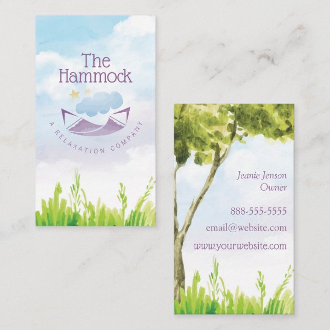 Hammock Outdoor Camping Relaxation Business Card (Front/Back)