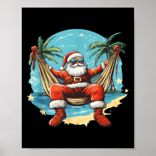 Hammock Santa Claus Costume With Sungles Outfit  Poster