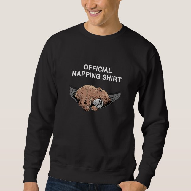 Hammock Sleeping Dog Bulldog Nap Sweatshirt (Front)