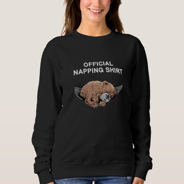 Hammock Sleeping Dog Bulldog Nap Sweatshirt (Front)