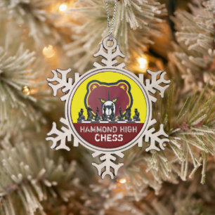 HAMMOND HIGH CHESS Snowflake Framed Ornament