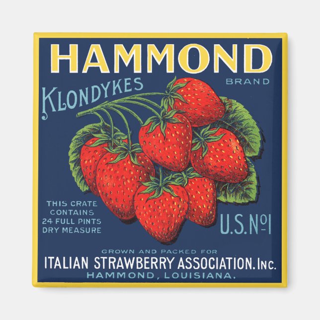 Hammond Klondykes Strawberries Magnet (Front)