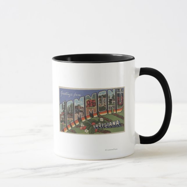 Hammond, Louisiana - Large Letter Scenes Mug (Right)