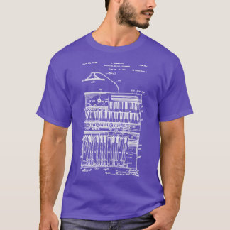 Hammond Organ Patent White Ink T-Shirt