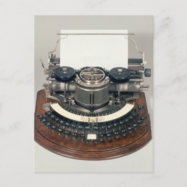 Hammond typewriter, with the ideal keyboard postcard (Front)