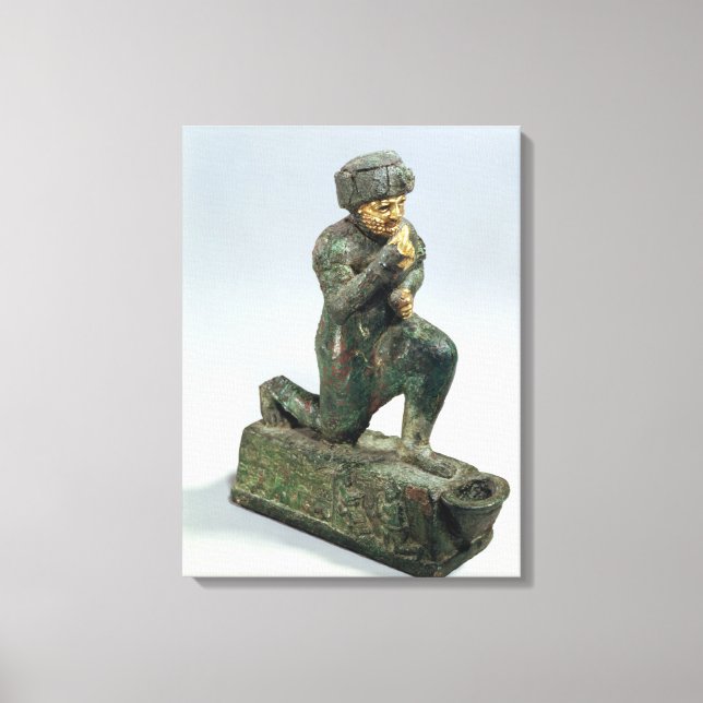 Hammurabi, king of Babylon, praying before a sacre Canvas Print (Front)