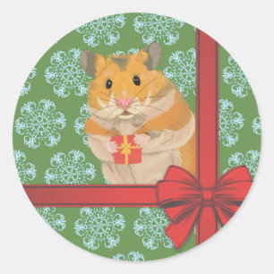 Hammy Christmas Hamster Christmas Classic Round Sticker
