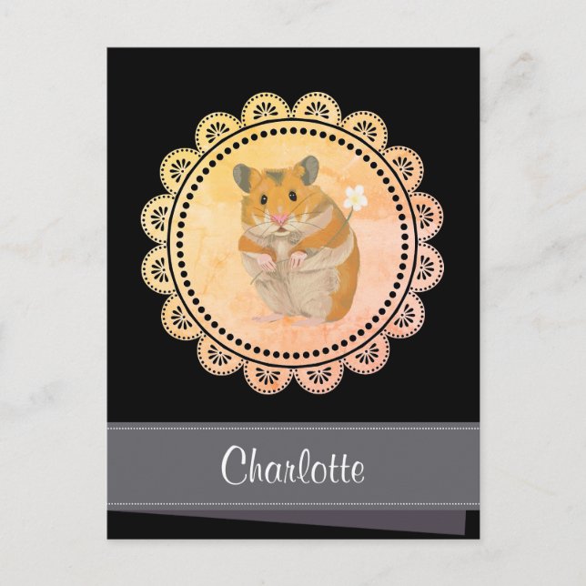 Hammy Christmas Hamster Christmas Holiday Postcard (Front)