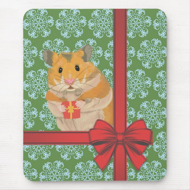 Hammy Christmas Hamster Christmas Mouse Mat (Front)