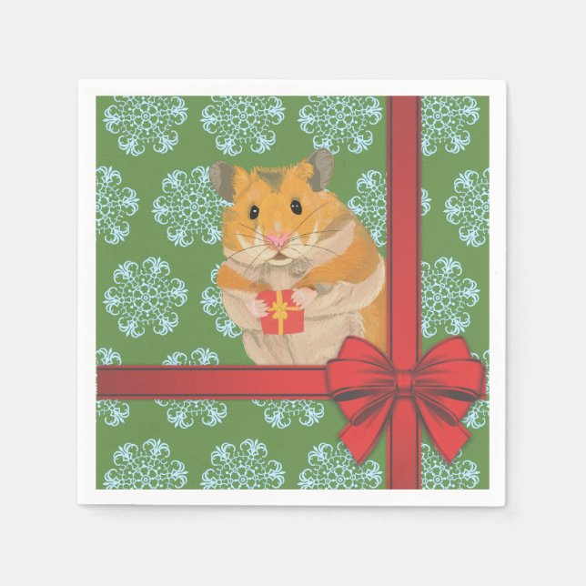 Hammy Christmas Hamster Christmas Napkin (Front)