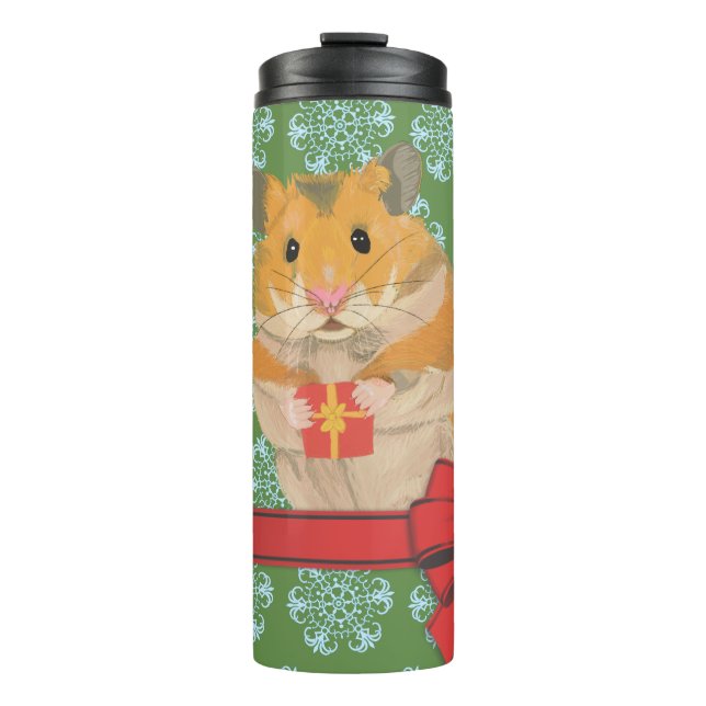 Hammy Christmas Hamster Christmas Thermal Tumbler (Front)