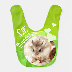 HammyVille - Cute Hamster Apple Green Geometric Bib