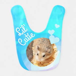 HammyVille - Cute Hamster Blue Geometric Bib