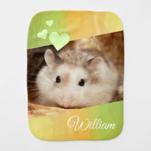 Hammyville - Cute Hamster Heart Cantaloupe Burp Cloth