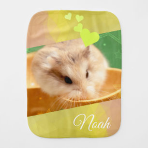 Hammyville - Cute Hamster Heart Golden Mountain Burp Cloth