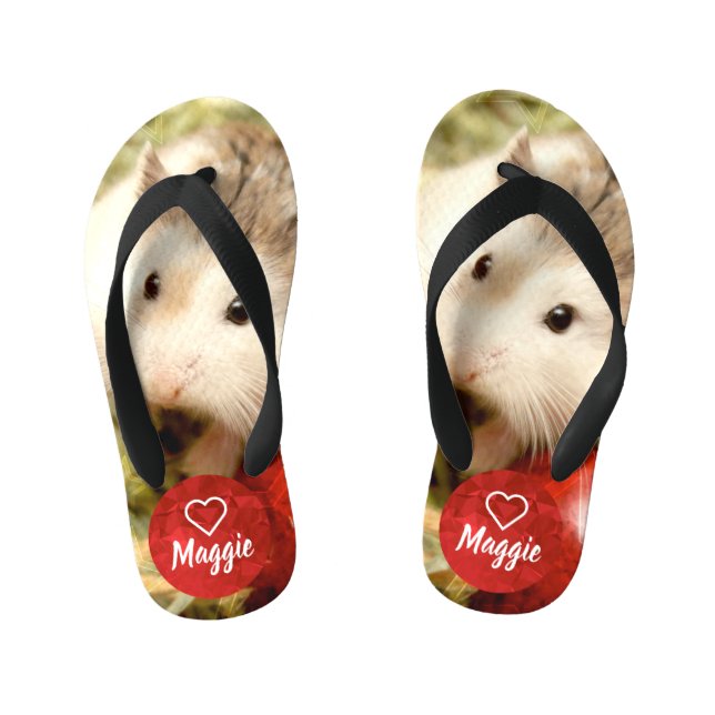 HammyVille - Cute Hamster Kid's Flip Flops (Footbed)