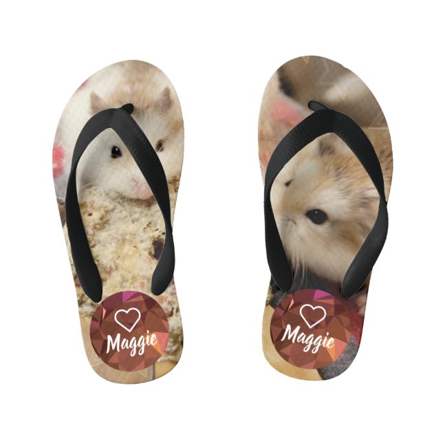 HammyVille - Cute Hamster Kid's Flip Flops (Footbed)