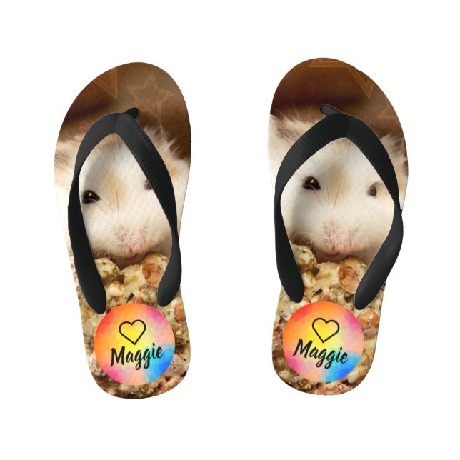 HammyVille - Cute Hamster Kid's Flip Flops (Footbed)