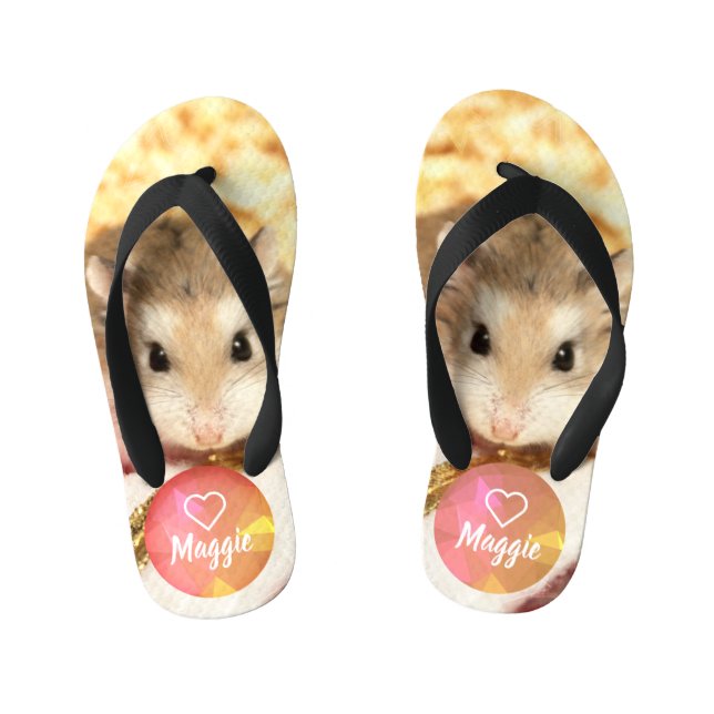 HammyVille - Cute Hamster Kid's Flip Flops (Footbed)