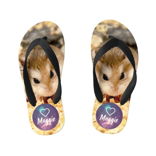 HammyVille - Cute Hamster Kid's Flip Flops (Footbed)