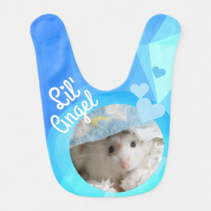 HammyVille - Cute Hamster Lovely Blue Geometric Bib