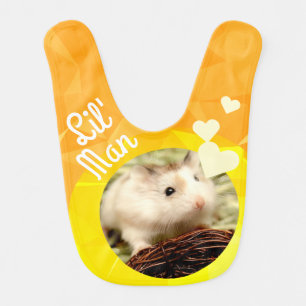 HammyVille - Cute Hamster Orange Geometric Bib