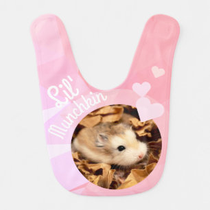 HammyVille - Cute Hamster Pink Rose Geometric Bib