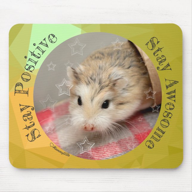 HammyVille - Cute Hamster Stay Awesome Mouse Mat (Front)
