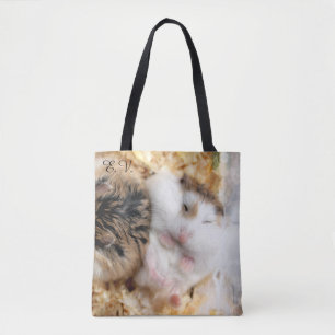 Hammyville - Cute Hamster with Initials Tote Bag