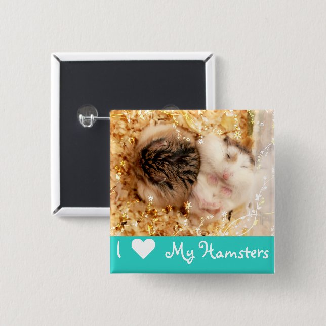Hammyville - Cute Hamsters 15 Cm Square Badge (Front & Back)