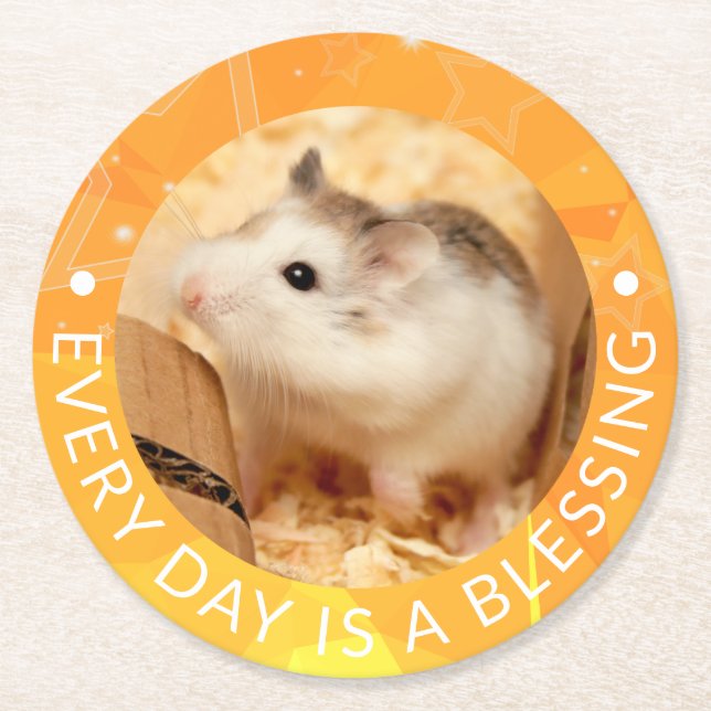 Hammyville - Cute Robo Hamster Round Paper Coaster (Front)