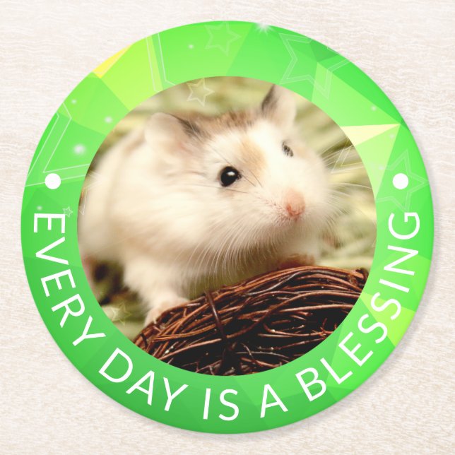 Hammyville - Cute Robo Hamster Round Paper Coaster (Front)