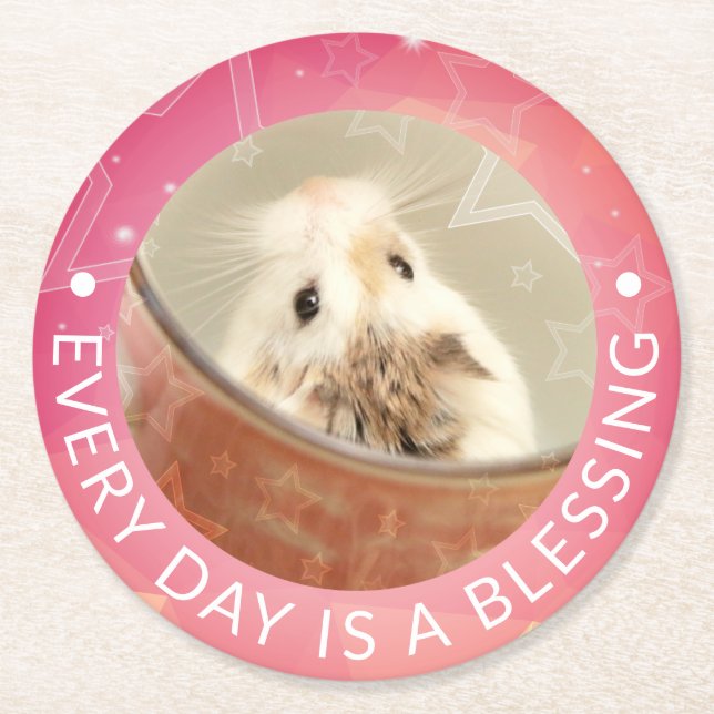 Hammyville - Cute Robo Hamster Round Paper Coaster (Front)