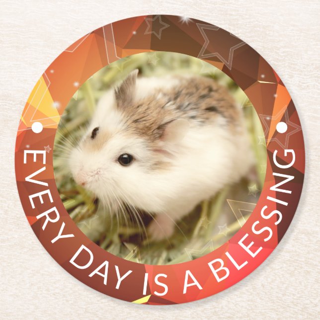 Hammyville - Cute Robo Hamster Round Paper Coaster (Front)