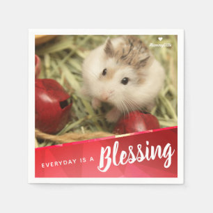 Hammyville - Cute White Robo Hamsters Blessing Napkin