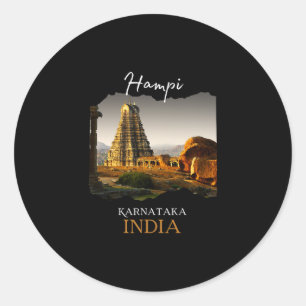Hampi Karnataka India Ancestry Tourism Women Kids Classic Round Sticker
