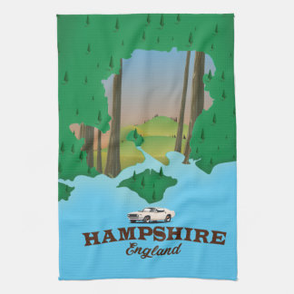 Hampshire England vintage travel poster. Tea Towel