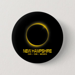 Hampshire Nh Total Solar Eclipse 2024  6 Cm Round Badge