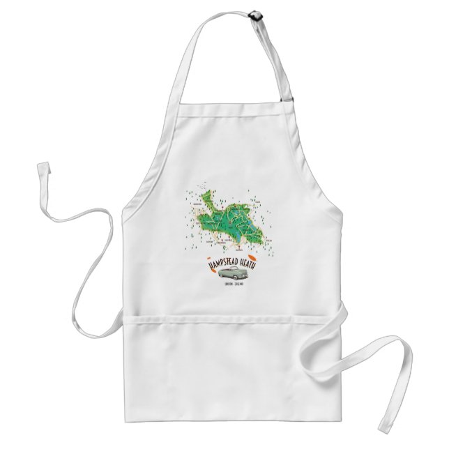 Hampstead Heath London England map Standard Apron (Front)
