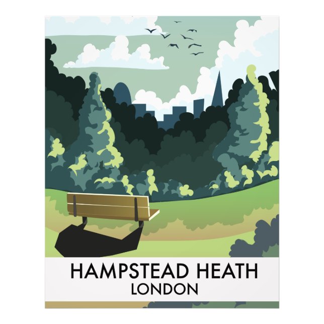 Hampstead Heath London travel poster. Photo Print (Front)