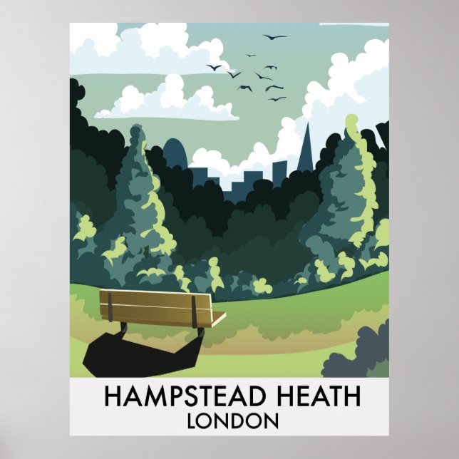 Hampstead Heath London travel poster. Poster (Front)