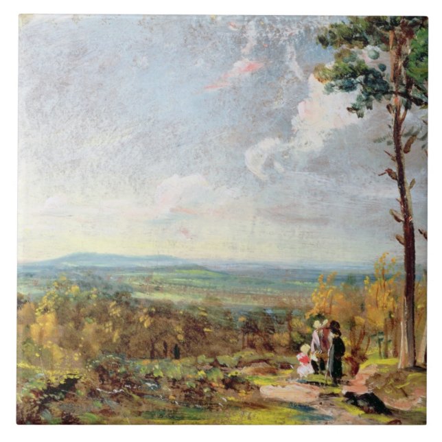 Hampstead Heath Looking Towards Harrow, 1821 (oil Tile (Front)
