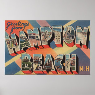 Hampton Beach, New Hampshire - Large Letter 2 Poster