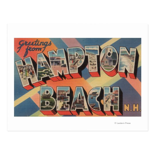 Hampton Beach, New Hampshire - Large Letter Postcard
