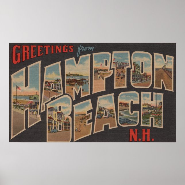 Hampton Beach, New Hampshire - Large Letter Poster (Front)