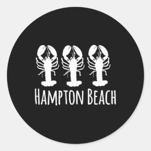 Hampton Beach New Hampshire Lobster Nautical Coast Classic Round Sticker