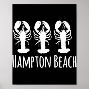 Hampton Beach New Hampshire Lobster Nautical Coast Poster